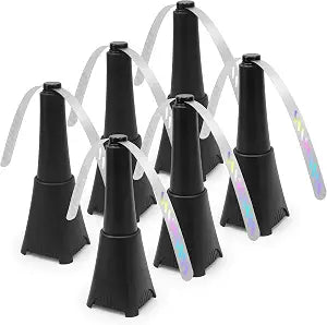 6 Packs Food Fans for Tables, AA Battery Powered, Portable Table Fans with Holographic Blades and Hook, Table Food Spinner Quiet for Picnic Home Party BBQ, Black