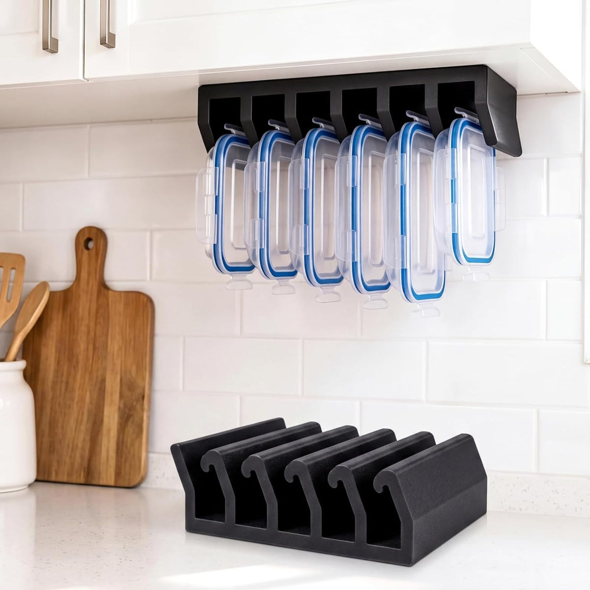 Lid Loft Lid Organizer Under Cabinet Kitchen Hanging Organizer, 6-slot