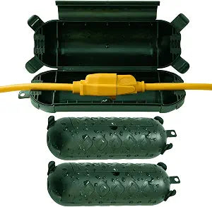 YOJOE 3 Pack Outdoor Extension Cord Cover IP44 Waterproof, Green Cord Protector Connector Electrical Safety Box to Protect String Lights Outdoor Plug, Outlet, Christmas Decorations Lights