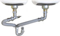 Snappy Trap Double Bowl Kitchen Sink Drain Kit, 1-1/2" with Flexible P-Trap, Universally Compatible Complete Drain Kit, Easy No-Tool Installation (DK-110 Silver)