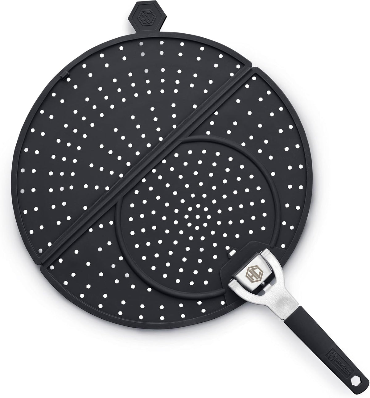 HexClad Folding Grease Splatter Screen for Frying, Up to 12" Pans