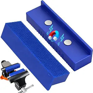 2-Piece 4.5" Magnetic Vise Jaw Pads, TPU Soft Jaw Covers with Waffle Surface, Non-Marring Protective Bench Vise Pads for Bench Vise, Drill Press, Metalworking and Woodworking