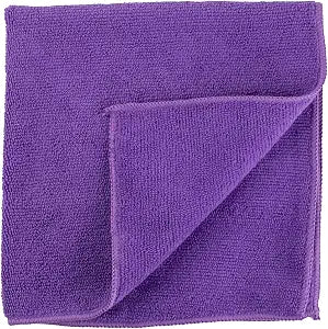 Restaurantware Clean Tek Professional 16 x 16 Inch Cleaning Cloths 10 Lint Free Microfiber Towels - Highly Absorbent Non Abrasive Purple Microfiber Cleaning Rags Reusable For All Purpose Use