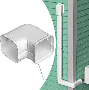 4" Flat Elbow, Mini-split Line Set Cover Parts, Line Hide Accessories