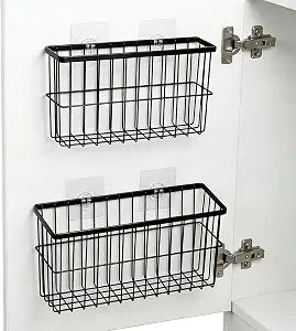 FAMNONE 2-Pack Adhesive Cabinet Door Organizer, 5.9" Inside Cabinet Storage