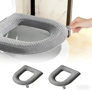 Waterproof Toilet Seat Cushion, 2026 New Toilet Seat Cover Pads - Soft Reusable EVA Cushion with Non-Slip Velcro. Universal, Washable & Portable for Home, Travel, Seniors Comfort. (Gray 2psc)