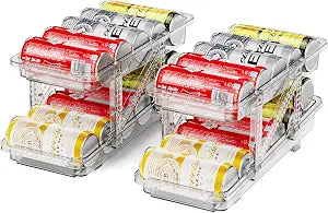 Jsyrjing Drink Organizer for Fridge, Adjustable Soda Can Dispenser 2 Pack