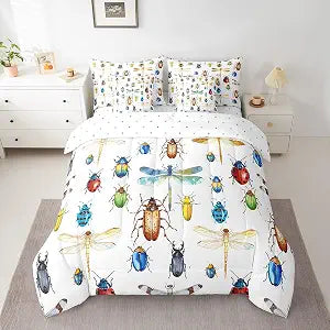 Erosebridal Twin Dragonfly Bed in A Bag 7 Piece, Ladybug Bedding Sets