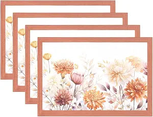 Autumn Blooms Placemats, Set of 4, Multicolor - 13" W x 19" L