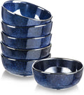 vicrays Ceramic Cereal Bowls - 26 Ounce Porcelain Soup Salad Rice Dessert Cream Set - Chip Resistant Dishwasher Microwave Safe - Set of 6 (Blue)