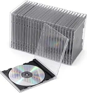 25 Pcs CD Jewel Cases, 10.4 mm Standard Single Clear CD Replacement Cases
