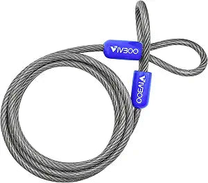 1/4in Security Cable with Loops Cut-Resistant and Waterproof