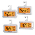 TempPro TempAir Refrigerator Thermometer 4 Pack, Large Backlit LCD Display