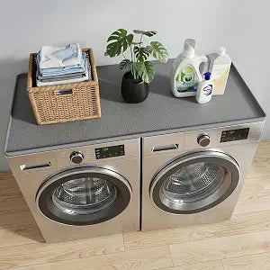 Washer Dryer Countertop,54" x 27.5" Large Washer and Dryer Covers for The Top,Non-Slip Waterproof Silicone Dryer Top Protector Mat,for Laundry Room Organization & Surface ProtectionGray