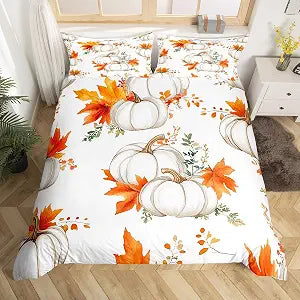 jejeloiu Fall Pumpkin Duvet Cover Queen Size