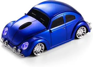 Classic Car Shaped Mouse [Updated] with LED Headlights, 1600 DPI, 2.4Ghz Wireless Computer Mouse, Comfortable for Every Use, Blue