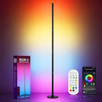 RGBICW LED Corner Floor Lamp 63" Tall Smart Standing Corner Lamp