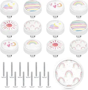 Fumete Safari Jungle Animal Drawer Knob Pull, Silicone, Rainbow