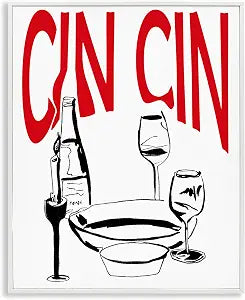 Cin Wine Glasses Kitchen, 16 x 20 Inch Framed Gicle Print
