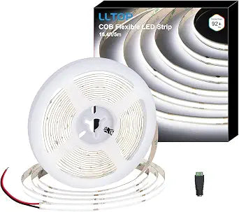 LLTOP COB LED Strip Lights Non-Waterproof 24VDC Daylight White 6000K 16.4FT