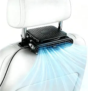 ElfTrip Car Seat Fan with Dual Air Outlets, USB Plug-in to Work Car Fans for Kids for Driver Passenger, 3 Speeds, Fits 4.6 to 6.2 in headrest posts INNER spacing, Front or Rear (1 Pack No-Recharge)