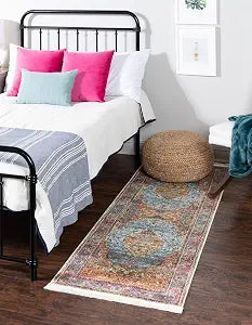 Unique Loom Baracoa Collection Area Rug - Miramar (2' 2" x 8' Runner, Light Blue/Blue)