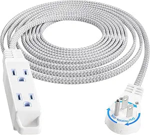 SURAIELEC 15Ft 360 Rotating Extension Cord with Multiple Outlets, Braided