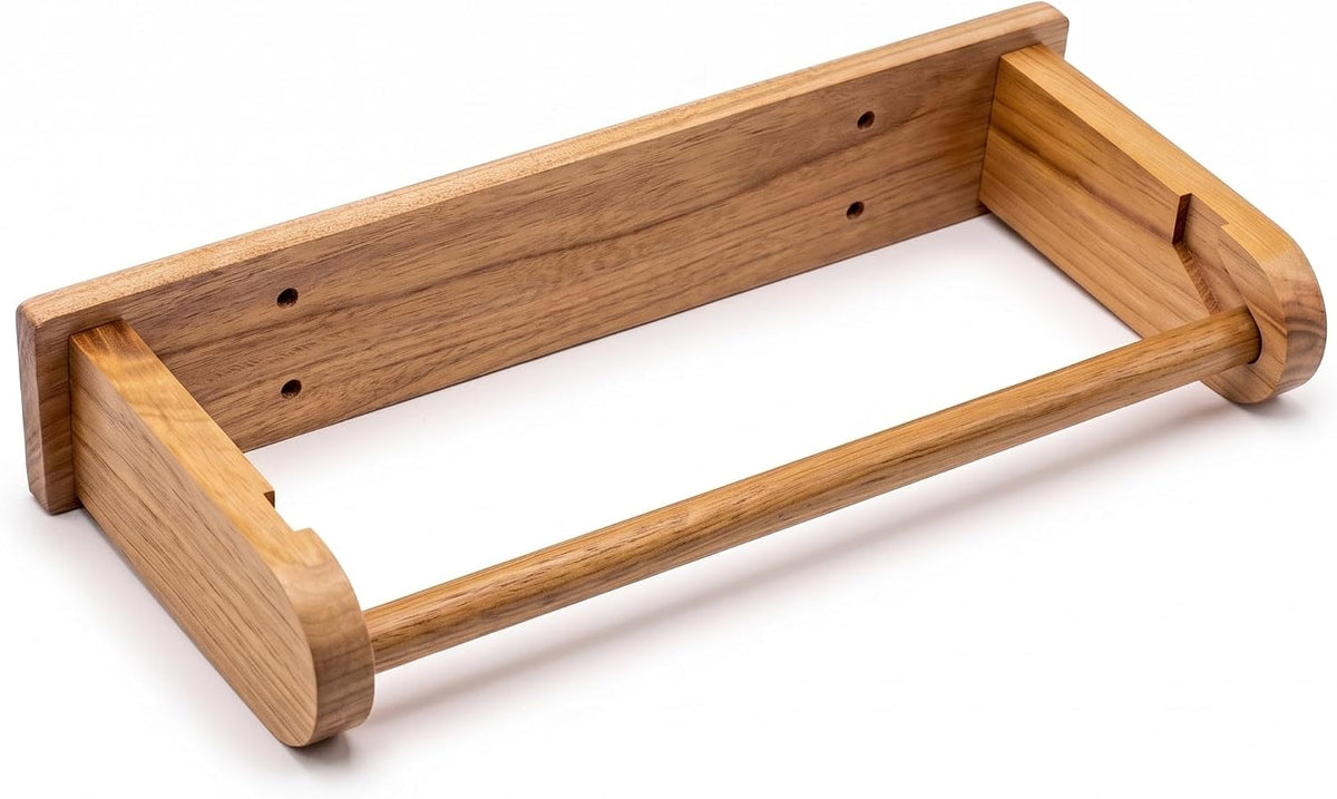 Under Cabinet Paper Towel Holder, Wall Mounted Wooden Paper Towel Holder