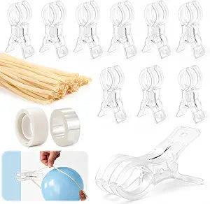 Balloon Arch Kit with 10 Clear Spring Clamps & Decorating Supplies