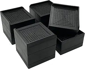 Bed Risers, Furniture Risers 3 inch, Heavy Duty Raise Blocks for Bed Couch Desk Sofa Table, Adjustable Lifters Support up to 1300 Lbs (Black, 4 Pack Set)