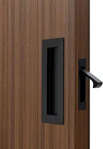 Dontay Pocket Door Handles,Recessed Pull,Non Lock Flush Hardware,Black,6''