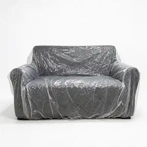 Plastic Couch Cover with Elastic Band, Clear Thick Sofa Cover Protector