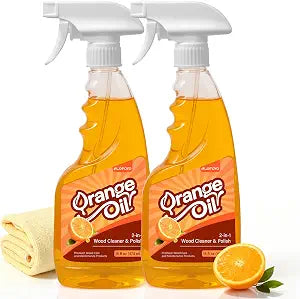 2-in-1 Furniture Polish Wood Cleaner - 2Pack Natural Orange Oil Spray