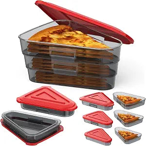 Pizza Storage Container, Expandable Pizza Slice Box, Upgrade, 3 Lids