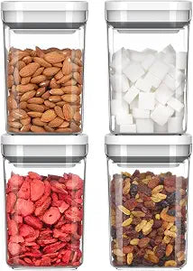 MR.SIGA 4 Pack Airtight Food Storage Container Set for Pantry Organization