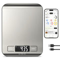 Ultrean Smart Food Kitchen Scale with Nutritional Calculator, App for Macro & Calorie Tracking, AI Scan, Digital Grams and Ounces for Weight Loss, Rechargeable, Stainless Steel, 33lb /15kg
