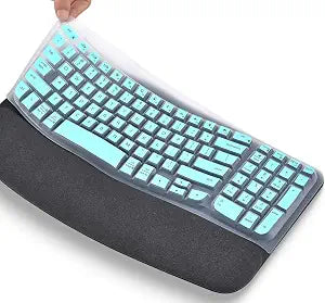 Keyboard Cover Skin for Logitech Wave Keys MK670 Combo Wireless Ergonomic Keyboard Skin, Logitech Wave Keys Wireless Ergonomic Keyboard Cover Protector Skin Accessories, Mint