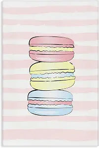 Stupell Industries Pink Stripes Macarons Glam, 20 x 30 Inch Canvas Wall Art