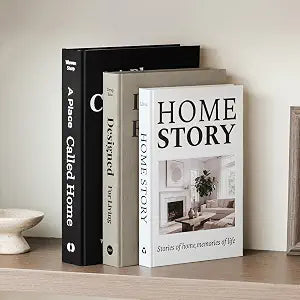 Aesthetic Decorative Books-Set of 3 Linen Fake/Faux Books for Modern Home Decoration on Coffee Table, Bookshelf or Mantel-Photo Storage Solution and as a Keepsake Box