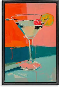 Modern Cocktail Time Kitchen, 16 x 24 Inch Canvas in Floater Frame