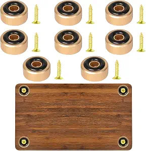 8 Pcs Cutting Board Feet with Non Slip Pads,Non Slip Gold Cutting Board Feet Legs with Silicone Rubber Feet and Screws Kit for Furniture Chair Cabinet Electronics
