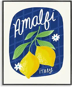 Amalfi Lemons on Blue, 16 x 20 Inch Framed Gicle Print