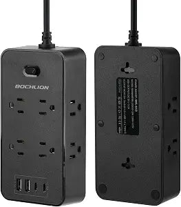 Power Strip, 6-Foot Surge ProtectorExtension Cord with Multiple Outlets, 8 Outlets 4USB Ports (2 USB-C) for Home Office (Black)