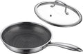 8" Non-Stick Frying Pan with Lid Tri-Ply Stainless Steel Pan with Stay-Cool Handle Oven & Dishwasher Safe For Induction, Ceramic & Gas Stovetops