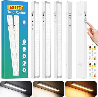 12" Under Cabinet Lights Wireless Rechargeable, Motion Sensor, 5Pack, White