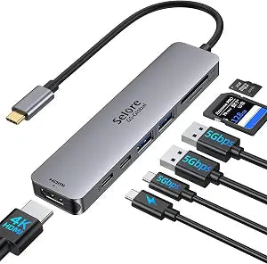 Selore USB C Hub HDMI Adapter for MacBook Pro/Air/Neo, USB C Donle