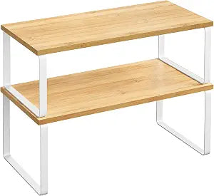 SONGMICS Cabinet Organizer Shelf, Set of 2 Spice Rack, Kitchen Storage