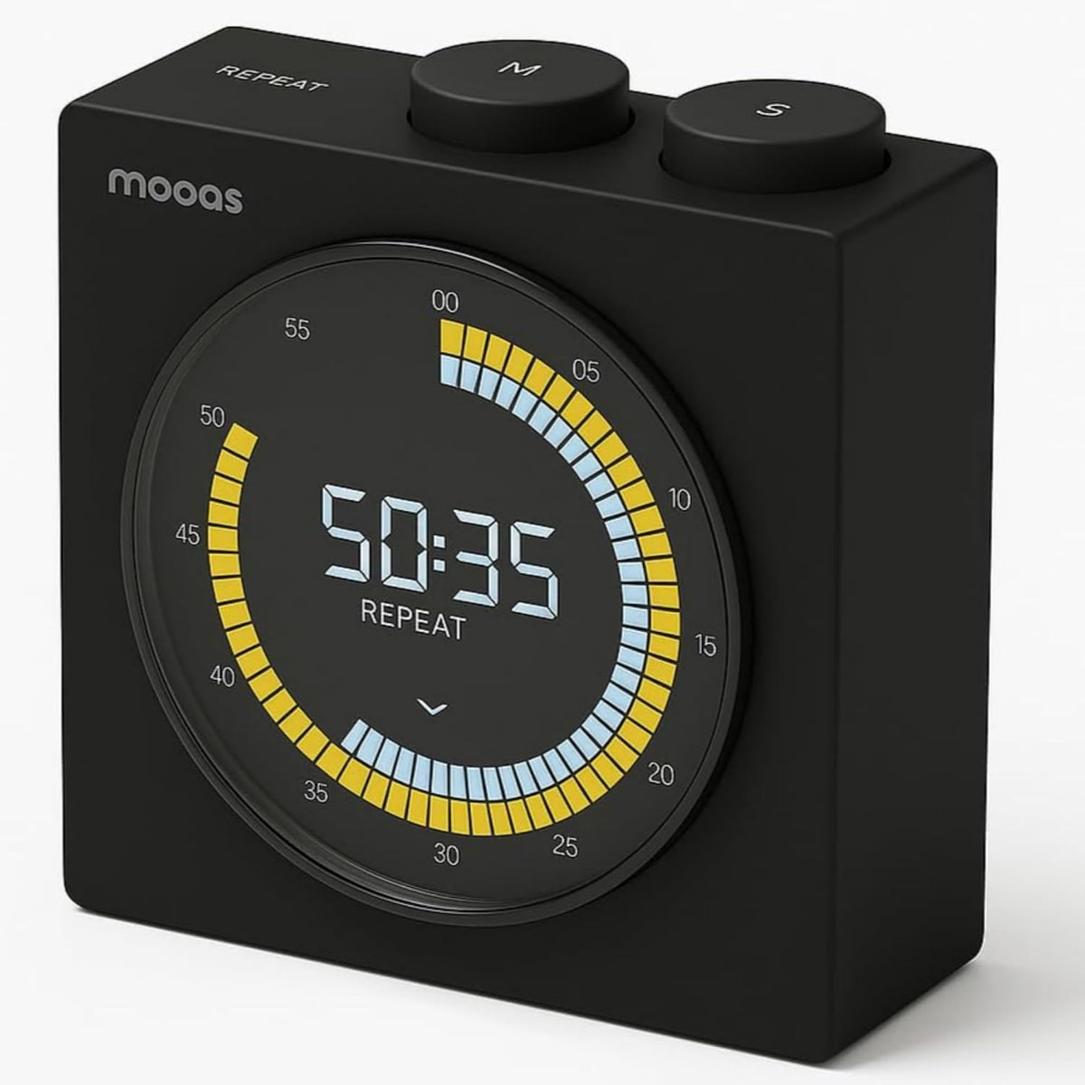 mooas Time Loop Digital Visual Timer, Rechargeable, Magnetic/Stand (Black)