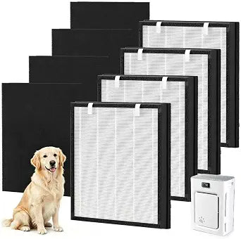 P358 Peplacement Filter, Only Compatible HEAPETS P358 pet air purifier, includes 4 Washable primary filter and 4 H13 HEPA filters.