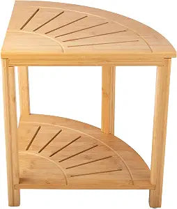 Corner Shower Bench - Water Resistant Shower Stool for Inside Shower, Bathroom, or Sauna - Shower Foot Rest for Shaving Legs, Bench Seat, or Bathroom Storage by Lavish Home (Natural)